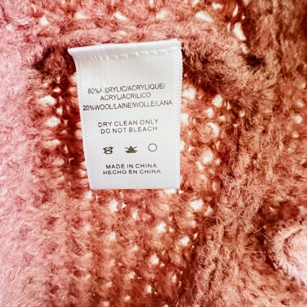 💥BOGO💥 Anthropologie Moth Rocia Mauve Knit Cardigan Sweater Size Large - Picture 6 of 11